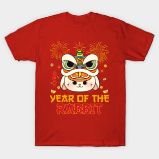 Chinese New Year Dabbing Rabbit Fireworks New Year Eve 2023 T-Shirt